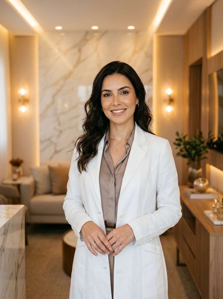 Dra. Camila Boratto en su consultorio de medicina estética